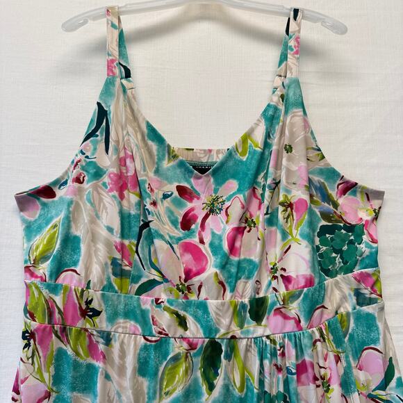 TORRID Studio Wrap Sleeveless Midi Dress Women's Size 3 Floral Aqua Blue Pink - Picture 5 of 15